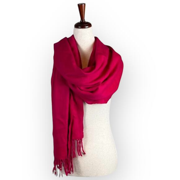 Vintage Talbots 100% Cashmere Red Oversized Scarf - Picture 1 of 10